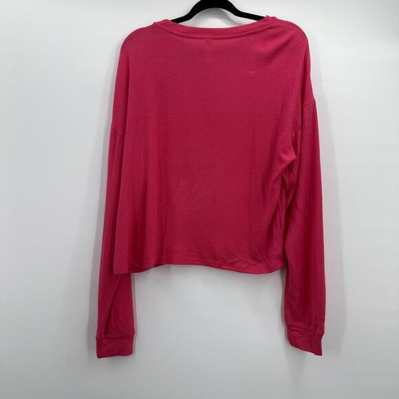 Fornia Shirt Womens Large Pink Long Sleeve Drop Shoulder Boxy Relaxed Fit SOFT - Picture 4 of 8